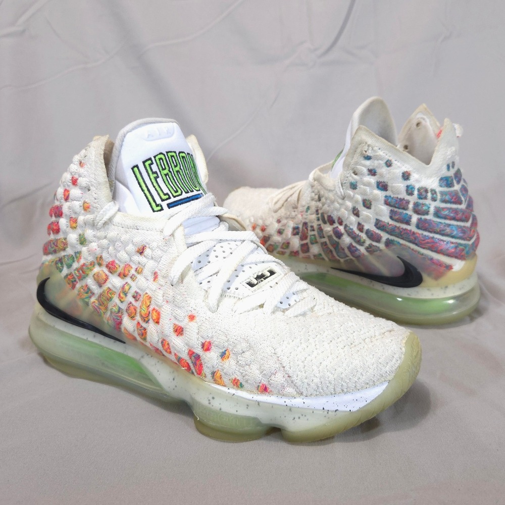 Nike LeBron 17 Air Command Force Men 7.5 Women 9 White Shoes Sneakers BQ3177-100